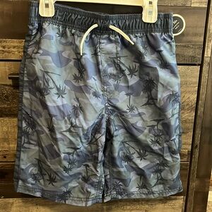 New Oshkosh boys swimming shirts blue camo with palm trees size 10